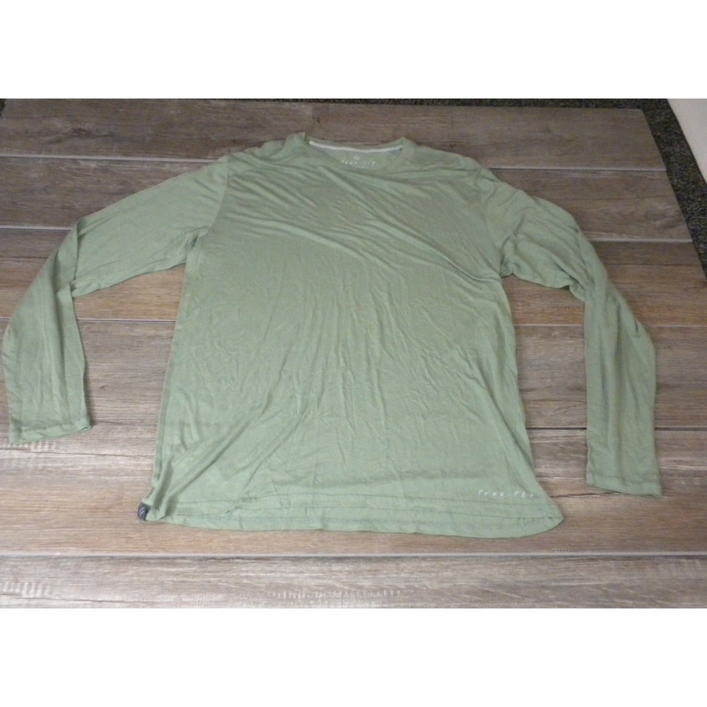Free Fly Raglan Performance Bamboo T-Shirt Mens XL Green Lightweight Long Sleeve - Picture 1 of 7